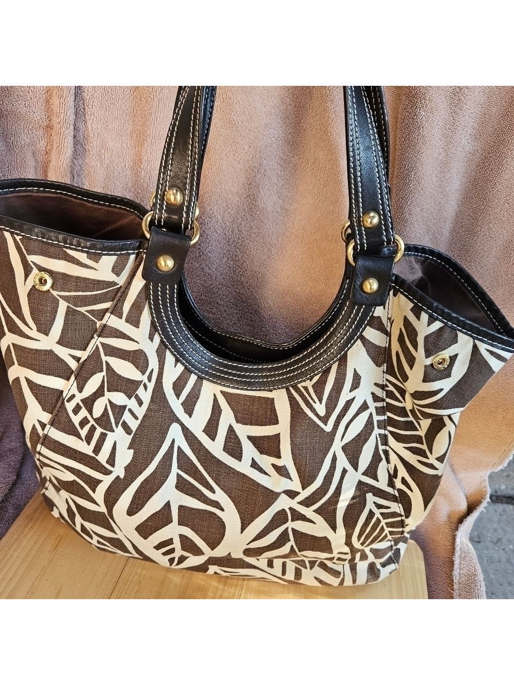 Talbots 100% Cotton Tropical Satchel Bag